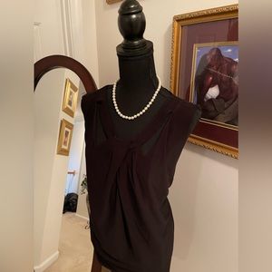 3X Nine West Black Criss-Cross sleeveless top